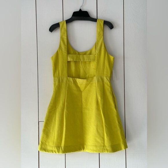 Anthropologie Yellow Green Sundress Sleeveless Square Neck - Picture 3 of 9
